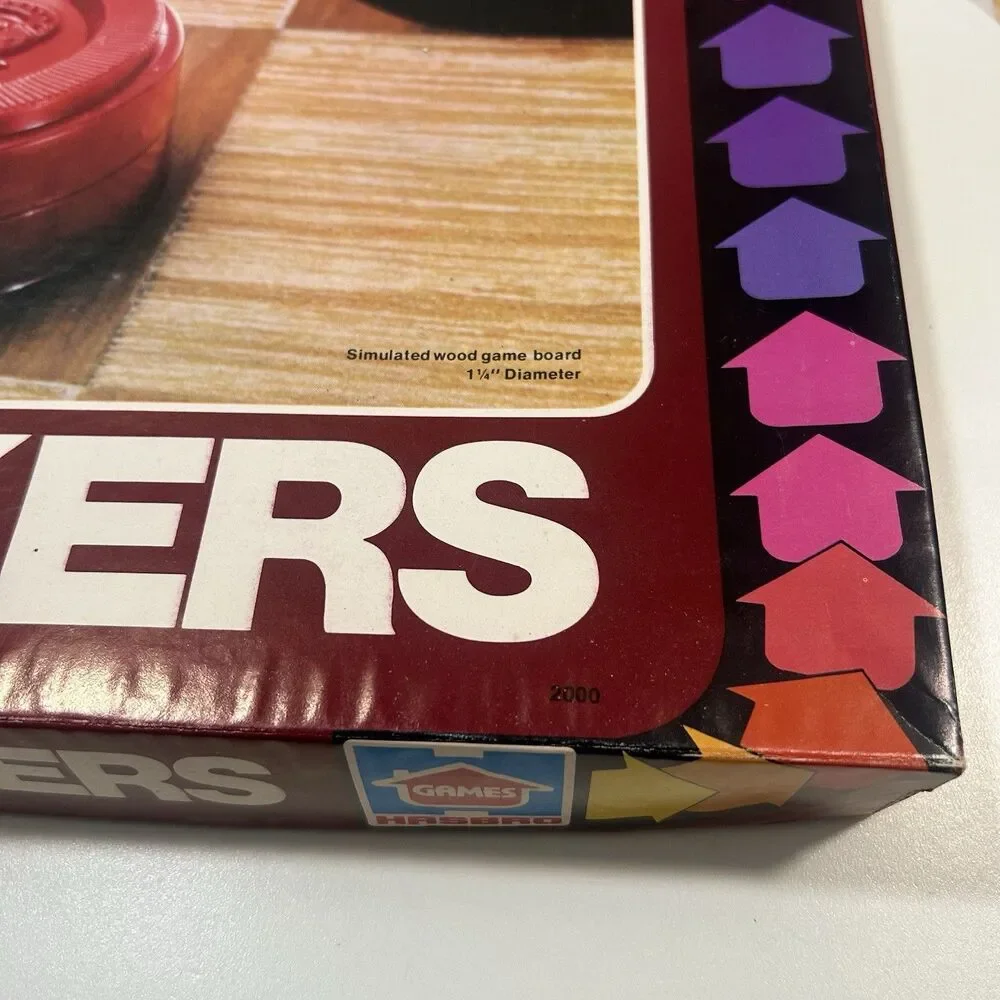 Vintage 1979 Hasbro CHECKERS Board Game #2000 Complete w/ Simulated Wood Board